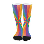 LGBT Pride Rainbow Rays Print Long Socks