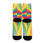 LGBT Pride Rainbow Rays Print Long Socks