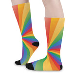 LGBT Pride Rainbow Rays Print Long Socks