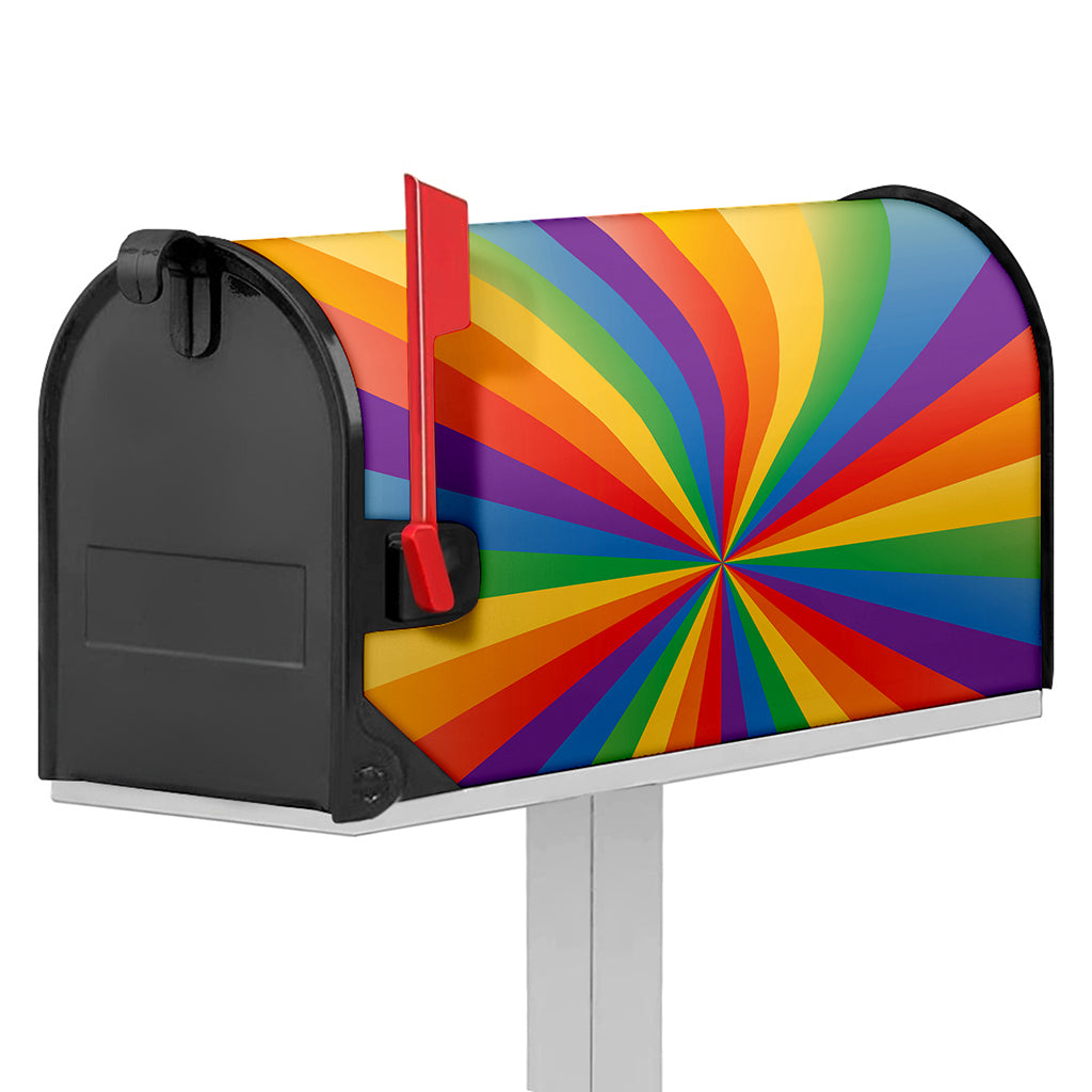 LGBT Pride Rainbow Rays Print Mailbox Cover