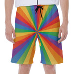 LGBT Pride Rainbow Rays Print Men's Beach Shorts