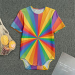 LGBT Pride Rainbow Rays Print Men's Bodysuit