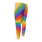 LGBT Pride Rainbow Rays Print Men's Compression Pants