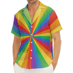 LGBT Pride Rainbow Rays Print Men's Deep V-Neck Shirt