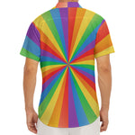 LGBT Pride Rainbow Rays Print Men's Deep V-Neck Shirt