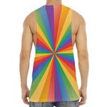 LGBT Pride Rainbow Rays Print Men's Muscle Tank Top