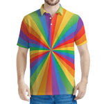 LGBT Pride Rainbow Rays Print Men's Polo Shirt