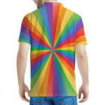 LGBT Pride Rainbow Rays Print Men's Polo Shirt