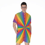 LGBT Pride Rainbow Rays Print Men's Rompers