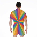 LGBT Pride Rainbow Rays Print Men's Rompers