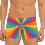 LGBT Pride Rainbow Rays Print Men's Short Boxer Briefs