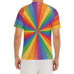 LGBT Pride Rainbow Rays Print Men's Short Sleeve Rash Guard