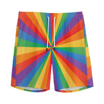 LGBT Pride Rainbow Rays Print Men's Sports Shorts