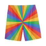 LGBT Pride Rainbow Rays Print Men's Sports Shorts