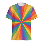 LGBT Pride Rainbow Rays Print Men's Sports T-Shirt
