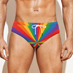 LGBT Pride Rainbow Rays Print Men's Swim Briefs