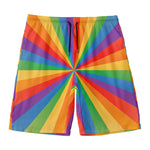 LGBT Pride Rainbow Rays Print Men's Swim Trunks