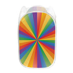 LGBT Pride Rainbow Rays Print Mesh Laundry Hamper