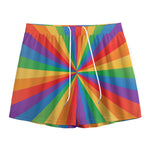LGBT Pride Rainbow Rays Print Mesh Shorts