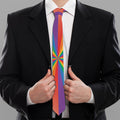 LGBT Pride Rainbow Rays Print Necktie