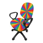 LGBT Pride Rainbow Rays Print Office Chair Cover