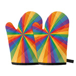 LGBT Pride Rainbow Rays Print Oven Mitts