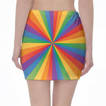LGBT Pride Rainbow Rays Print Pencil Mini Skirt