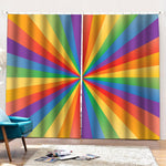 LGBT Pride Rainbow Rays Print Pencil Pleat Curtains