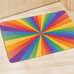 LGBT Pride Rainbow Rays Print Polyester Doormat