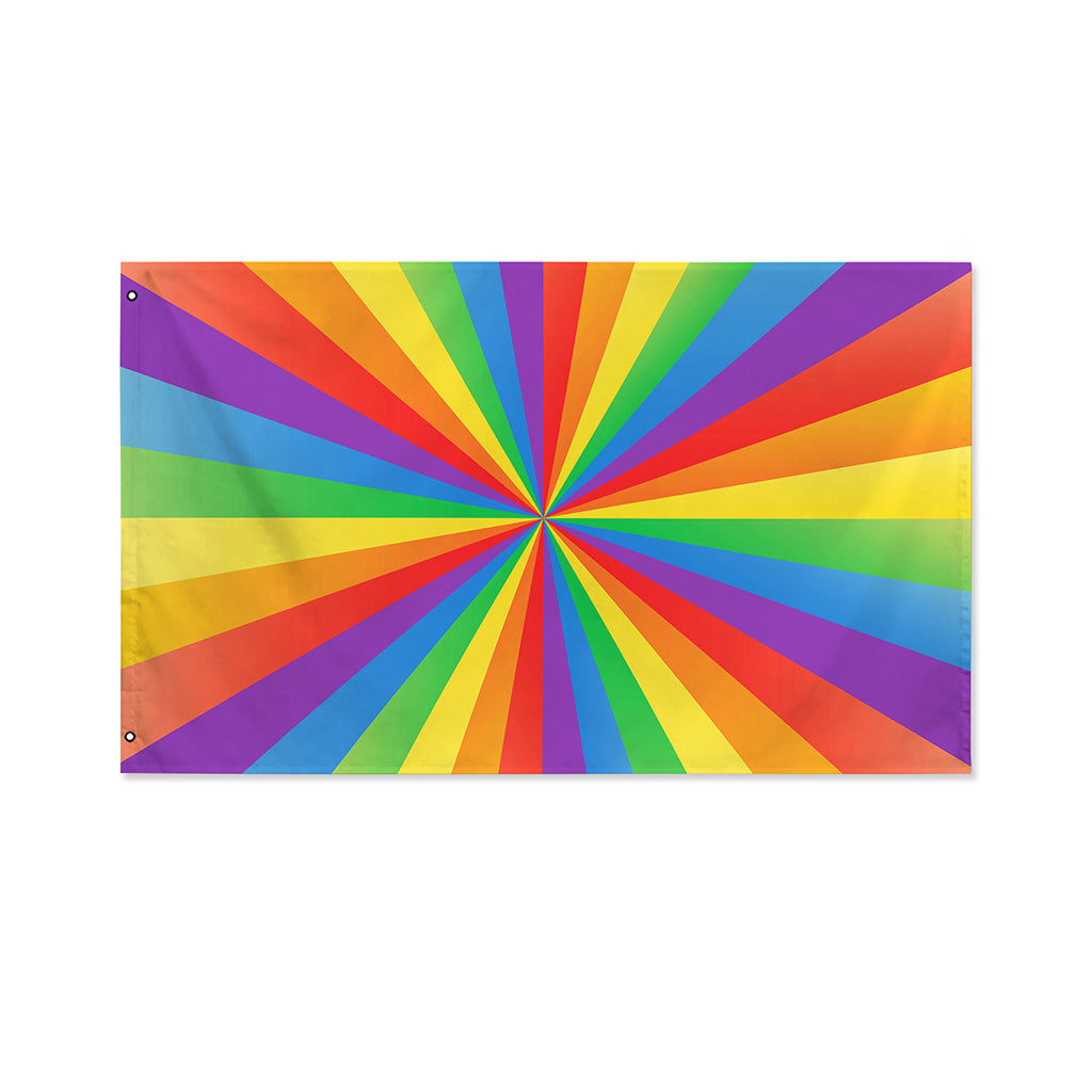 LGBT Pride Rainbow Rays Print Polyester Flag