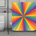 LGBT Pride Rainbow Rays Print Polyester Shower Curtain