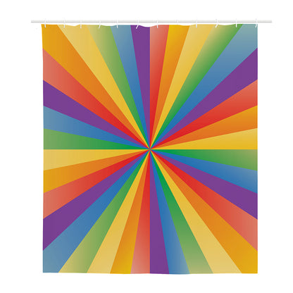 LGBT Pride Rainbow Rays Print Polyester Shower Curtain