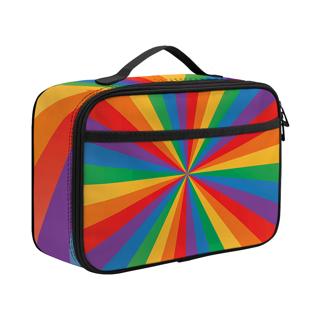 LGBT Pride Rainbow Rays Print Portable Lunch Bag