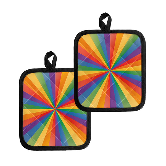 LGBT Pride Rainbow Rays Print Pot Holders