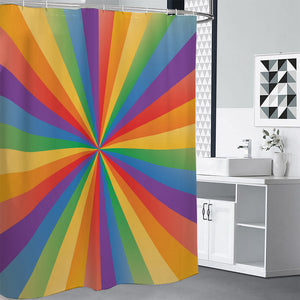 LGBT Pride Rainbow Rays Print Premium Shower Curtain