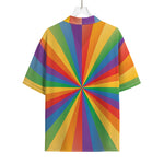 LGBT Pride Rainbow Rays Print Rayon Hawaiian Shirt