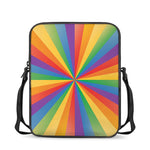 LGBT Pride Rainbow Rays Print Rectangular Crossbody Bag