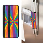 LGBT Pride Rainbow Rays Print Refrigerator Handle Covers