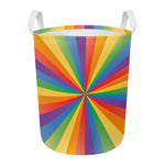 LGBT Pride Rainbow Rays Print Round Laundry Basket