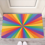 LGBT Pride Rainbow Rays Print Rubber Doormat