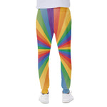 LGBT Pride Rainbow Rays Print Scuba Joggers