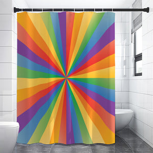 LGBT Pride Rainbow Rays Print Shower Curtain