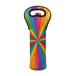 LGBT Pride Rainbow Rays Print Single Neoprene Wine Tote
