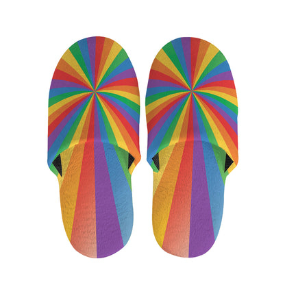 LGBT Pride Rainbow Rays Print Slippers