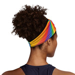LGBT Pride Rainbow Rays Print Sports Headband