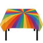 LGBT Pride Rainbow Rays Print Tablecloth