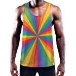LGBT Pride Rainbow Rays Print Training Tank Top