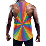 LGBT Pride Rainbow Rays Print Training Tank Top