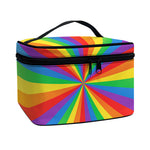 LGBT Pride Rainbow Rays Print Travel Makeup Bag