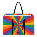 LGBT Pride Rainbow Rays Print Utility Tote Bag